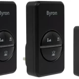 Byron DBY-23455BS Twin Plug-In Doorbell - 100m Range, Black - Image 2