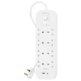 Belkin 8-Socket 2m USB A & C Surge Protected Power Strip Extension Lead - Image 2