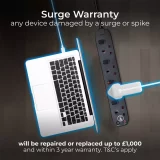 Masterplug 4-Socket Surge Protected Extension Lead, 1m Power Strip - Image 5