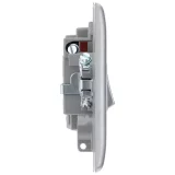 BG FCU & LED Switch – Brushed Stainless Steel Single Plate - Image 3