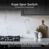 BG FCU & LED Switch – Brushed Stainless Steel Single Plate - Image 7