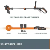 Worx 30cm Cordless Grass Trimmer with 2 x 20V Batteries - Lightweight & Powerful Lawn Tool - Image 3