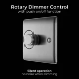 Brushed Stainless Steel BG Dimmer Switch – Single 2-Way Light Control - Image 7
