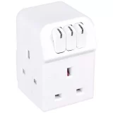 Masterplug 3-Way Socket Adaptor with On/Off Switches - Image 2