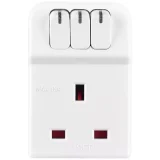 Masterplug 3-Way Socket Adaptor with On/Off Switches - Image 1