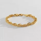 Revere Elegant Twisted Gold Plated Silver Bracelet - Image 3