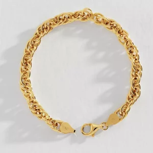 Revere Elegant Twisted Gold Plated Silver Bracelet