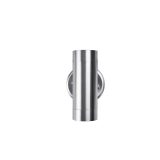 Modern Outdoor Wall Light – Lutec Gale IP44, Dual GU10 in Brushed Steel - Image 3