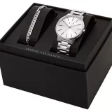Armani Exchange Cayde Stainless Steel Watch & Bracelet Set for Men - Image 2