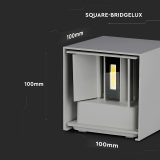 V-TAC 5W LED Wall Light – IP65 Square Outdoor Light with Adjustable Beam, 700lm, Warm White – Grey - Image 4