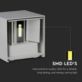 V-TAC 5W LED Wall Light – IP65 Square Outdoor Light with Adjustable Beam, 700lm, Warm White – Grey - Image 5
