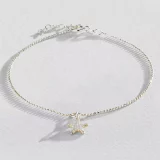 Revere Sterling Silver Anklet with Beaded Chain & Sea Star Charm - Image 2
