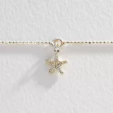 Revere Sterling Silver Anklet with Beaded Chain & Sea Star Charm - Image 4