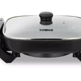 Tower Cerastone T14036GRY Grey Electric Skillet – Non-Stick Cooking Pan - Image 2