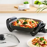Tower Cerastone T14036GRY Grey Electric Skillet – Non-Stick Cooking Pan - Image 3