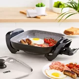 Tower Cerastone T14036GRY Grey Electric Skillet – Non-Stick Cooking Pan - Image 4