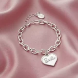 Barbie Silver Heart Charm Bracelet for Girls - Image 3