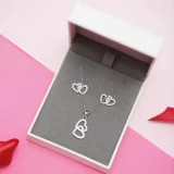 Jon Richard Heart Pendant and Earring Set with Cubic Zirconia - Elegant Jewelry Set - Image 3