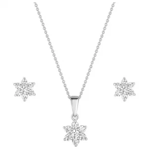 Simply Silver 925 Flower Necklace and Earrings Set