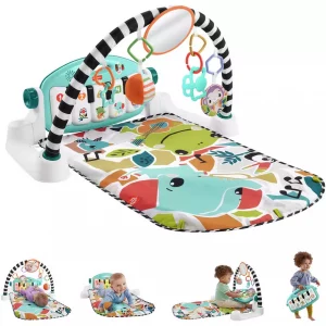 Fisher-Price Glow and Grow Kick & Play Piano Gym for Babies - Blue