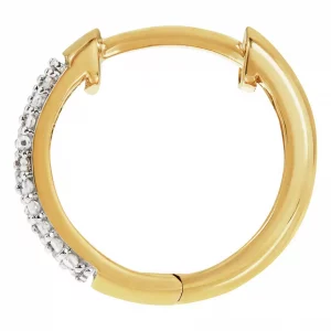 Revere 9ct Gold & Diamond Hoop Earring - Single, Elegant Design