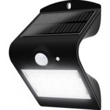 Luceco Guardian Solar PIR Wall Light – 1.5W, 220lm, IP65, Black Outdoor Motion Sensor Light - Image 1