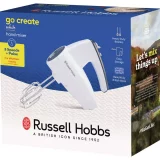 Russell Hobbs Go Create White Hand Mixer 27520 - Electric 5 Speed & Beater Set - Image 3