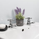 Ebb & Flo Chrome Basin Pillar Taps – Classic Look - Image 3
