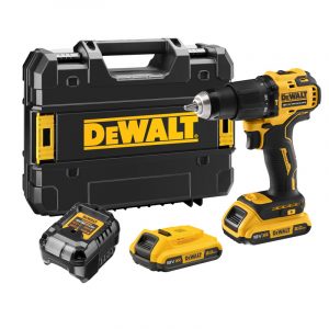 DeWalt DCD709D2T-GB 18V XR Brushless Combi Drill – Compact, 2 x 2.0Ah Batteries