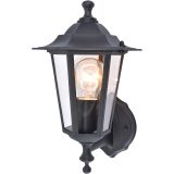 Lutec Corniche Outdoor Wall Lantern – IP44 Rated, E27 Socket, Black Finish - Image 2