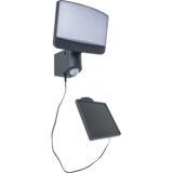 Lutec 11W LED Solar Wall Light - IP54 Waterproof, 800lm Brightness, Dark Grey, 1500mAh Battery - Image 1