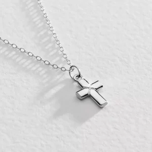 Revere Sterling Silver Tiny Cross Necklace for Women