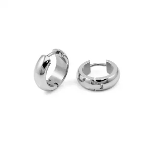 Revere Men's Stainless Steel Plain Huggie Hoop Earrings – Durable & Stylish