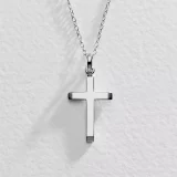 Revere Sterling Silver Cross Pendant Necklace - Plain & Elegant - Image 2
