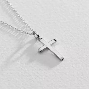 Revere Sterling Silver Cross Pendant Necklace - Plain & Elegant