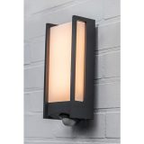 Lutec Qubo 14W LED Outdoor Wall Light with PIR Sensor – 800lm, 3000K Warm White, IP54, Dark Grey - Image 2