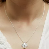 Lipsy Silver-Plated Floral Clover Pendant & Earring Set – Elegant Jewelry Gift - Image 4