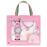 Tikkers Girls’ Pink Heart Watch, Bracelet & Purse Gift Set - Image 2