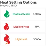 Dimplex Q3TSO 3kW Oscillating Fan Heater - Portable Space Heater for Home & Office - Image 7