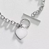 Revere Sterling Silver Heart Bracelet – Classic T-Bar Design - Image 4