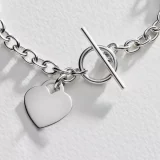 Revere Sterling Silver Heart Bracelet – Classic T-Bar Design - Image 5