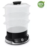 Tefal VC204865 Ultracompact 3-Bowl Steamer - Black | Compact & Efficient Food Steamer - Image 2