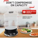 Tefal VC204865 Ultracompact 3-Bowl Steamer - Black | Compact & Efficient Food Steamer - Image 3