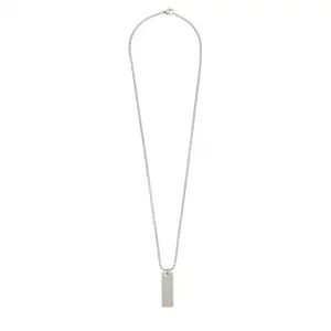Revere Men's Rectangle Stainless Steel Dog Tag Necklace