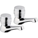 Ebb & Flo Solva Basin Taps – Modern Pillar Style Bathroom Faucet - Image 1