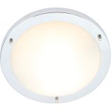 Chrome Delphi Flush Bathroom Ceiling Light, IP44 Rated, 2 x E27 - Image 2