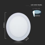 V-TAC LED Round Panel Light 18W – Switchable CCT 3-in-1, 1400 Lumens, White Finish - Image 5