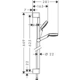 Hansgrohe Crometta 100 EcoSmart Single Spray Shower Kit – Chrome Finish - Image 3