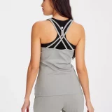 Active Khaki Fitted Yoga Tank Top for Women - Image 4