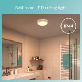 Philips CL260 12W LED Round Ceiling Light, IP44, Silver, 1200lm, Warm White - Waterproof - Image 4